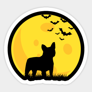 French Bulldog Moon TShirt Halloween Funny Sticker